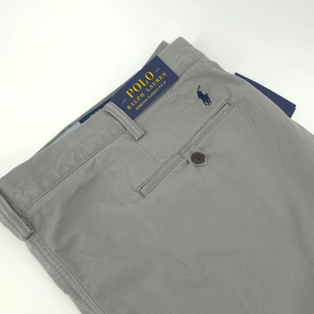 Polo Ralph Lauren Mens Shorts Cotton Grey 44B Stretch Classic Fit 9 Inch Inseam